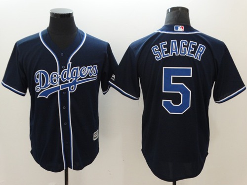 Dodgers #5 Corey Seager Navy Blue New Cool Base Stitched MLB Jersey